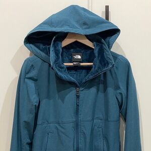EUC North Face Shelbe Raschel Parka Length w/hood Women’s Small in dark teal